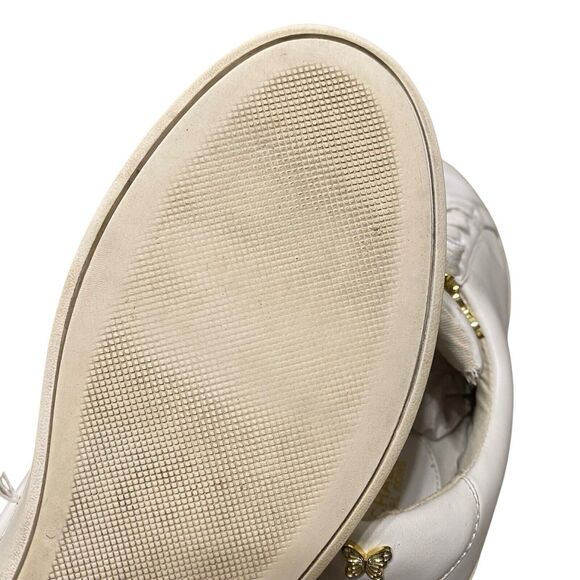 Mihael Kors Mindy Sneakers 9.5 EU 40 Butterflies Leather White Lace Up Designer - Picture 7 of 12